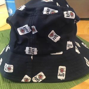 Miller Lite Bucket Hat Dark Blue with ML cans logo
